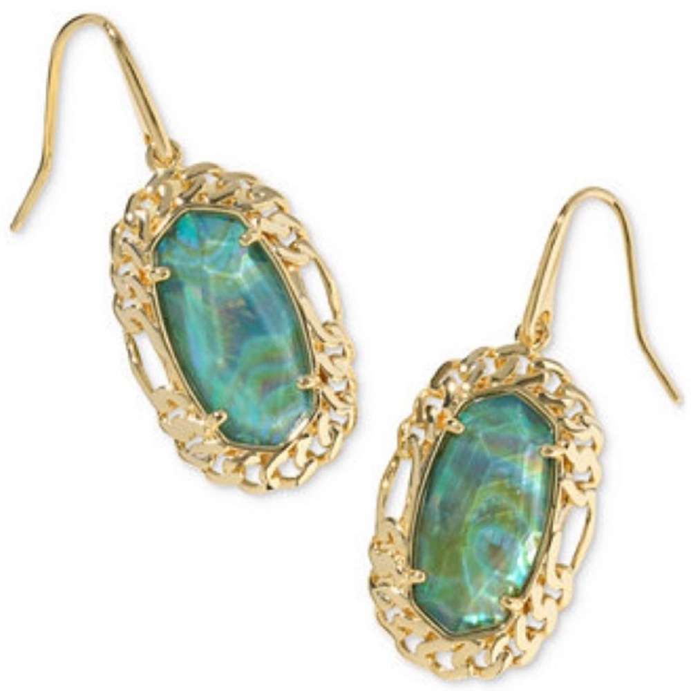 NWT Kendra Scott Gold-Tone Dani Figaro Frame Drop Earrings